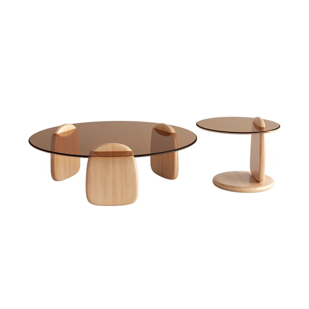 Modern Glass Round Indoor Coffee Table with Pedestal