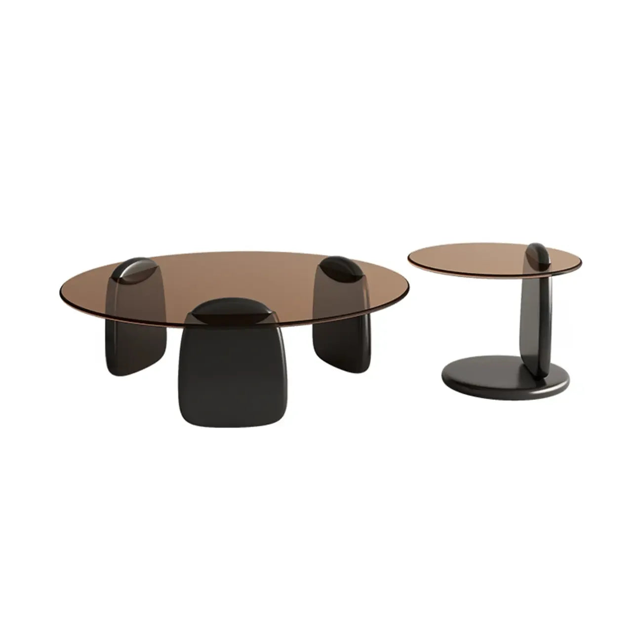 Modern Glass Round Indoor Coffee Table with Pedestal