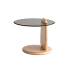 Modern Glass Round Indoor Coffee Table with Pedestal