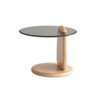 Modern Glass Round Indoor Coffee Table with Pedestal