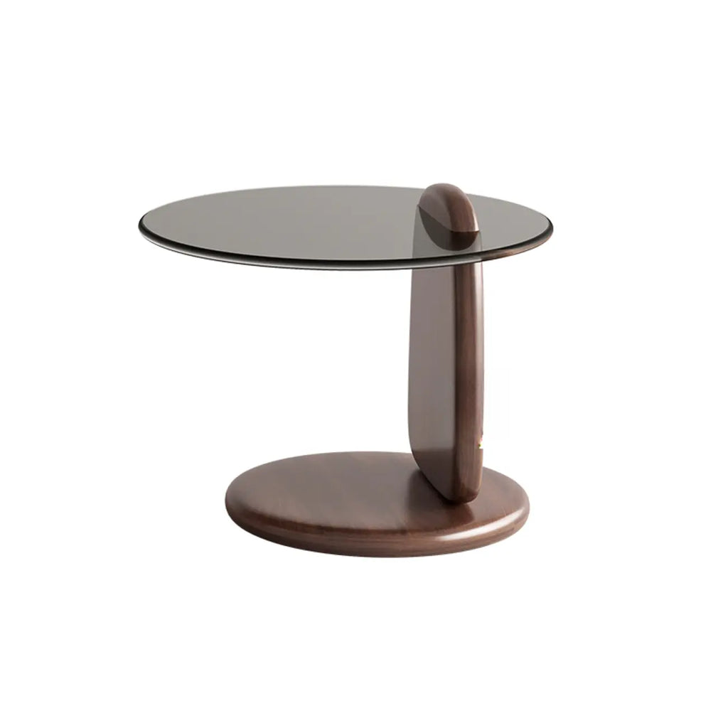 Modern Glass Round Indoor Coffee Table with Pedestal