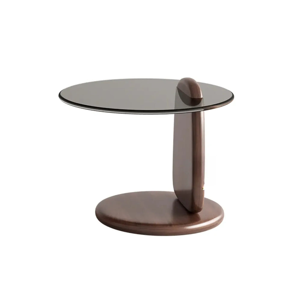 Modern Glass Round Indoor Coffee Table with Pedestal