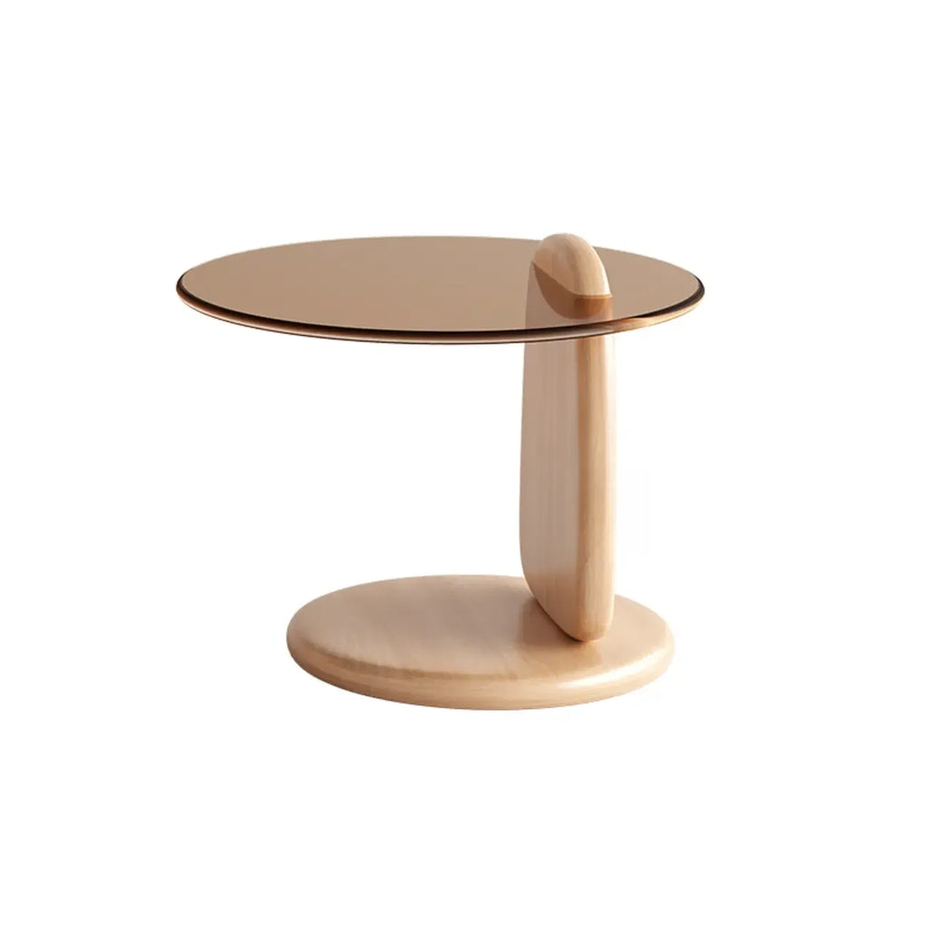 Modern Glass Round Indoor Coffee Table with Pedestal