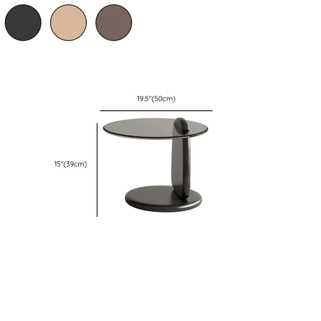 Modern Glass Round Indoor Coffee Table with Pedestal