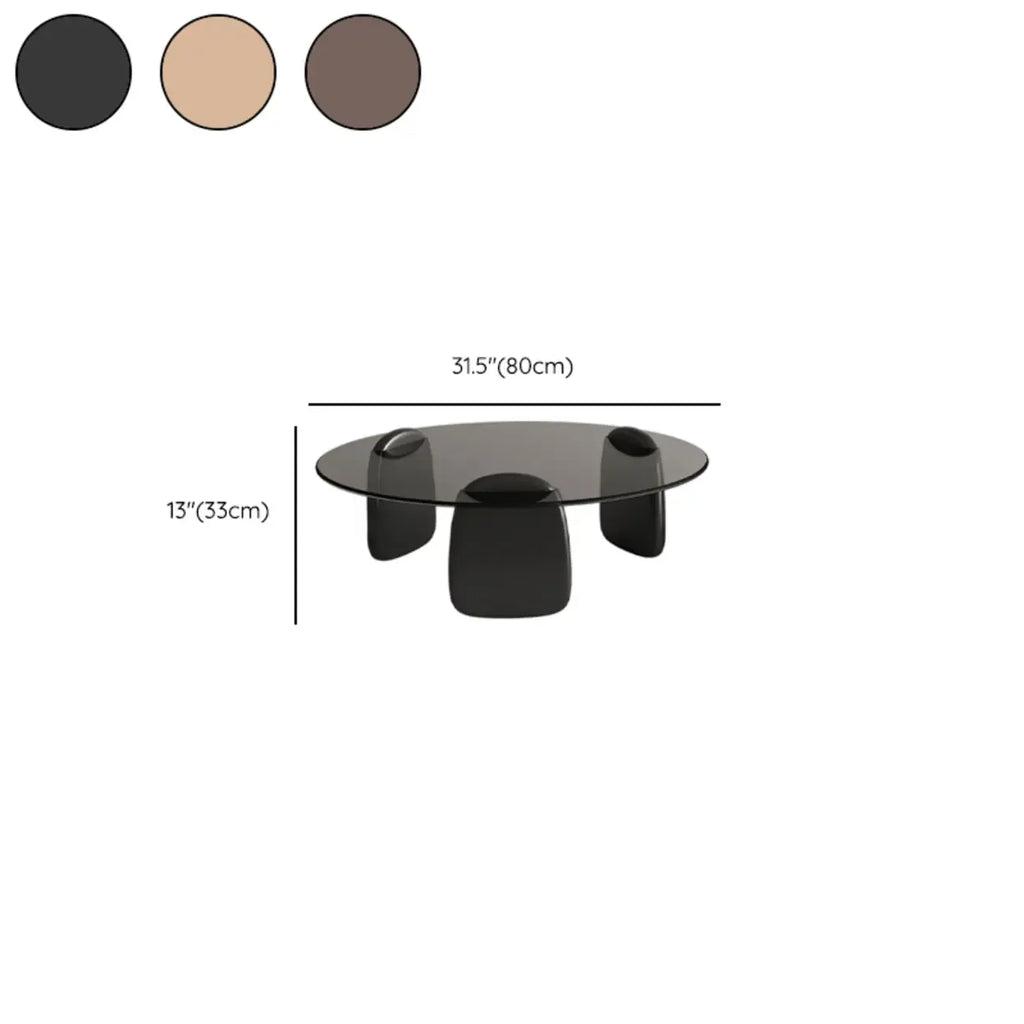 Modern Glass Round Indoor Coffee Table with Pedestal