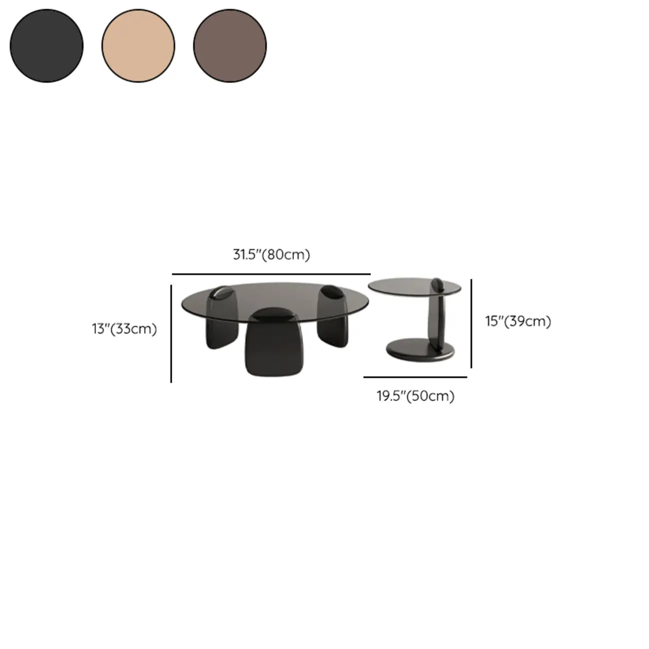 Modern Glass Round Indoor Coffee Table with Pedestal