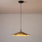 Classic Round Wooden Pendant Light with Shade for Home