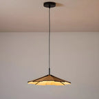 Classic Round Wooden Pendant Light with Shade for Home
