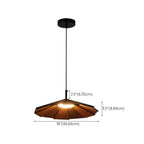 Classic Round Wooden Pendant Light with Shade for Home