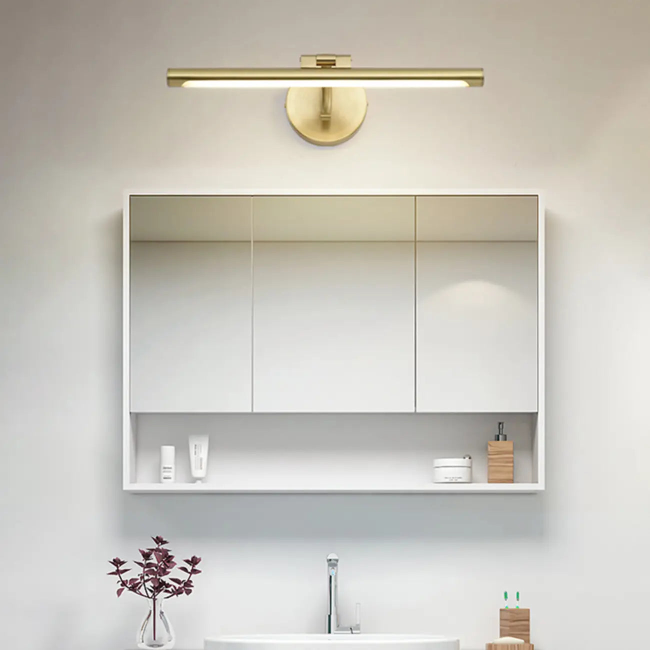 Arched Modern Gold Linear LED Vanity Light