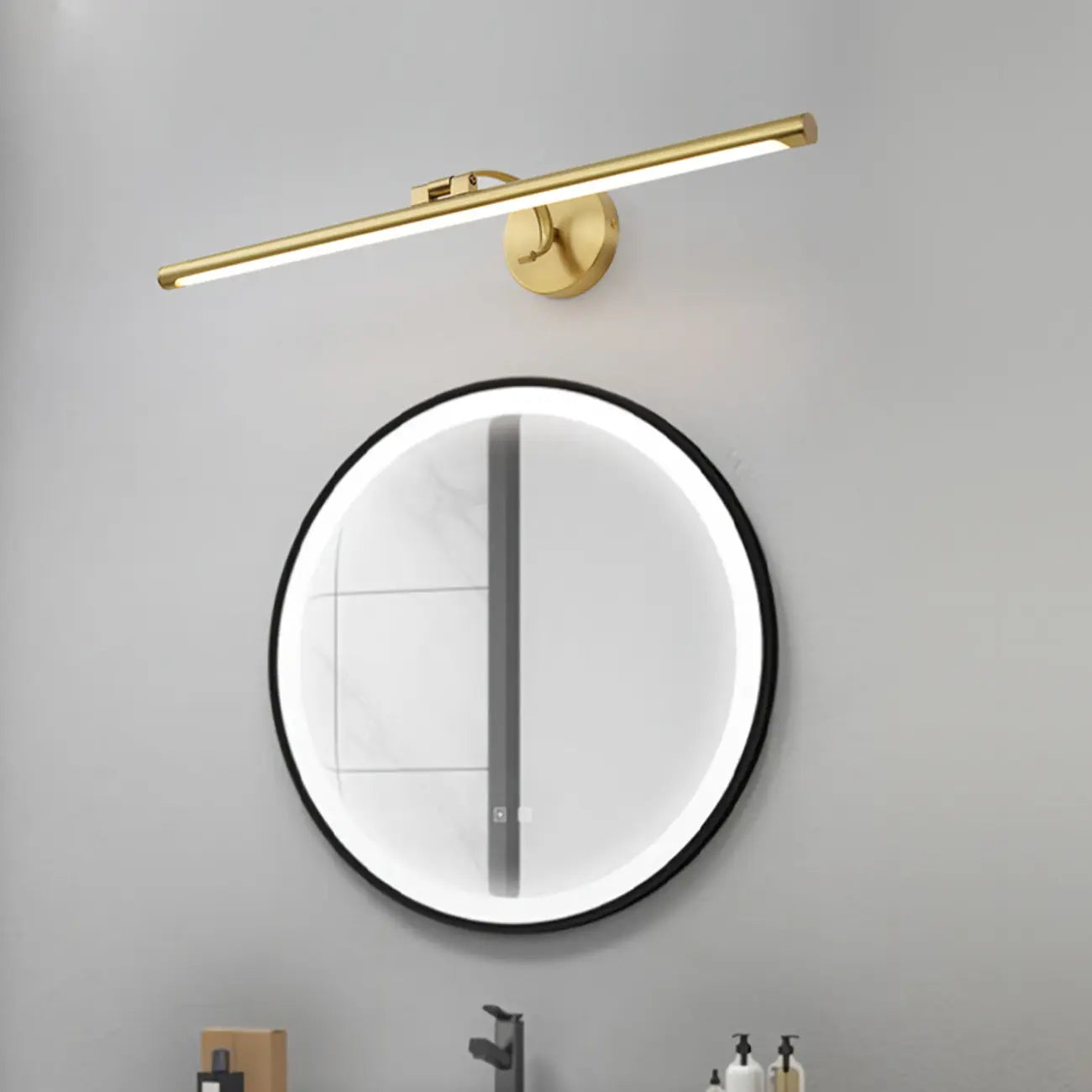 Arched Modern Gold Linear LED Vanity Light