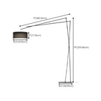 Unique Metal Black Arc Floor Lamp with Drum Fabric Shade