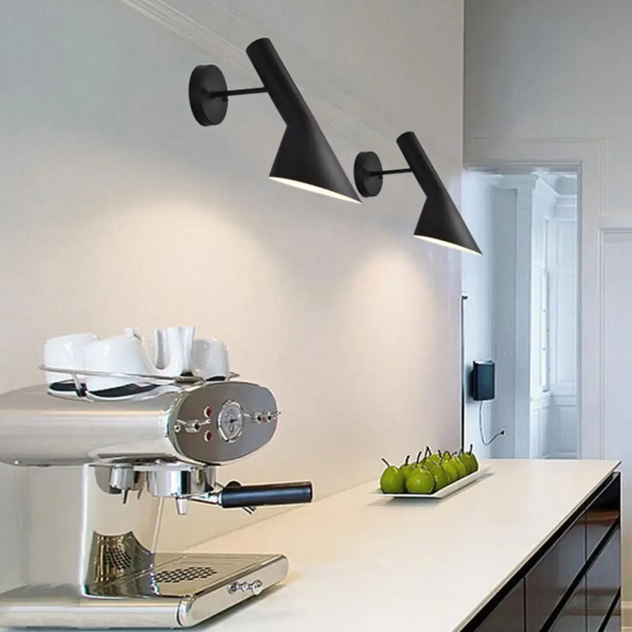 Minimalist Metal Black Cone Wall Light for Home