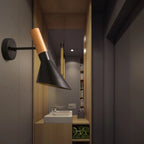 Minimalist Metal Black Cone Wall Light for Home