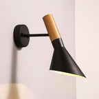 Minimalist Metal Black Cone Wall Light for Home