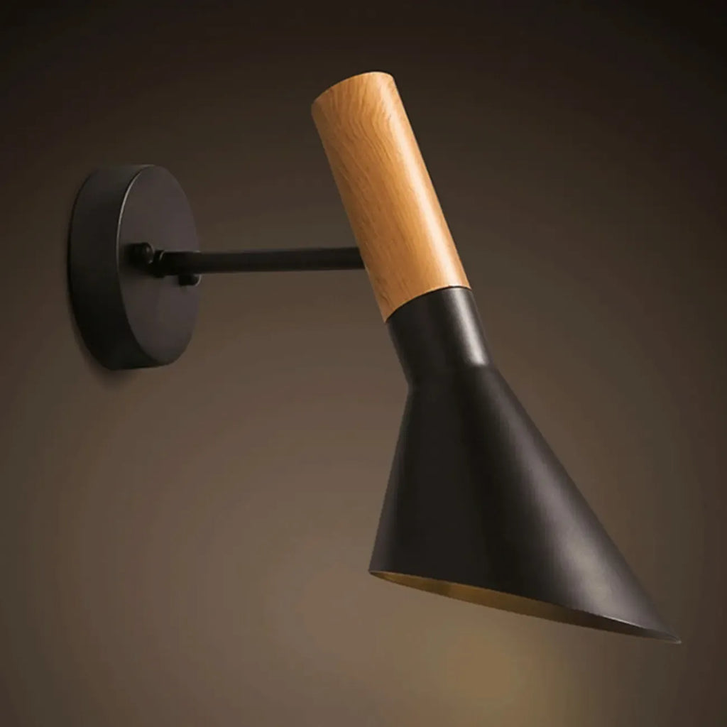 Minimalist Metal Black Cone Wall Light for Home