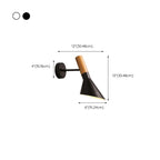 Minimalist Metal Black Cone Wall Light for Home