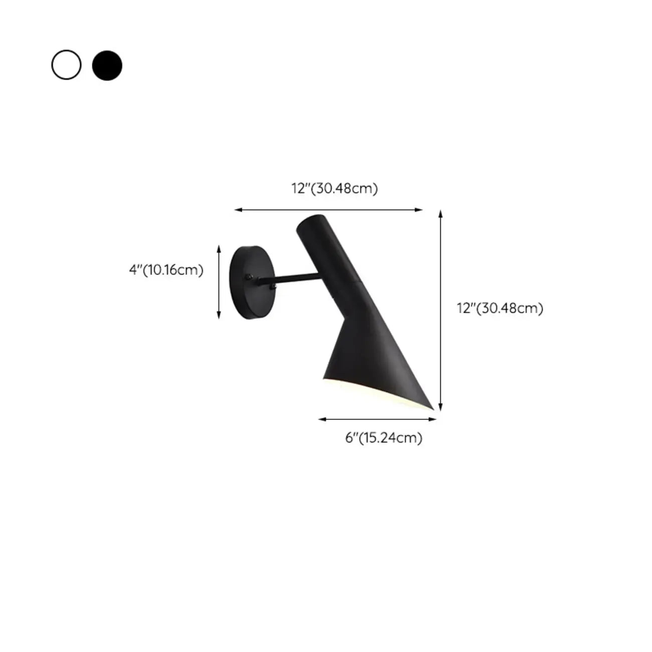 Minimalist Metal Black Cone Wall Light for Home