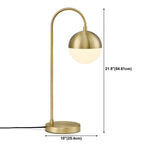 Modern Glass Globe Table Lamp Golden Base for Bedroom