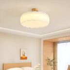 8 Elegant LED Semi Flush Ceiling Light in Natural Finish