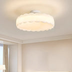 8 Elegant LED Semi Flush Ceiling Light in Natural Finish