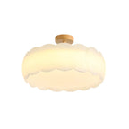 8 Elegant LED Semi Flush Ceiling Light in Natural Finish