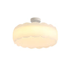 8 Elegant LED Semi Flush Ceiling Light in Natural Finish