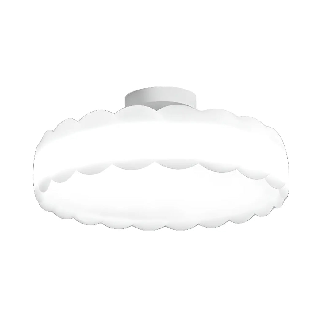 8 Elegant LED Semi Flush Ceiling Light in Natural Finish