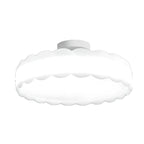 8 Elegant LED Semi Flush Ceiling Light in Natural Finish