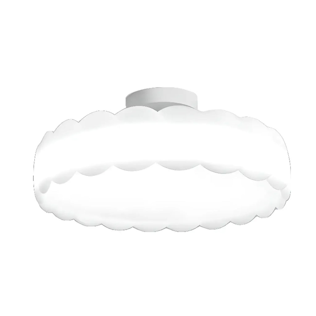 8 Elegant LED Semi Flush Ceiling Light in Natural Finish