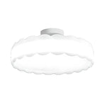 8 Elegant LED Semi Flush Ceiling Light in Natural Finish