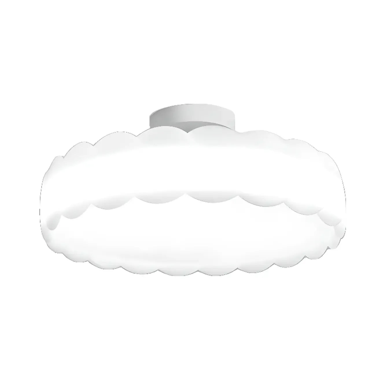 8 Elegant LED Semi Flush Ceiling Light in Natural Finish