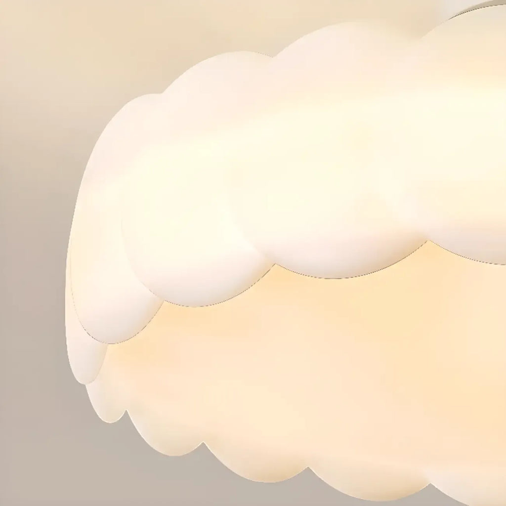 8 Elegant LED Semi Flush Ceiling Light in Natural Finish