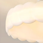 8 Elegant LED Semi Flush Ceiling Light in Natural Finish