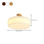 8 Elegant LED Semi Flush Ceiling Light in Natural Finish