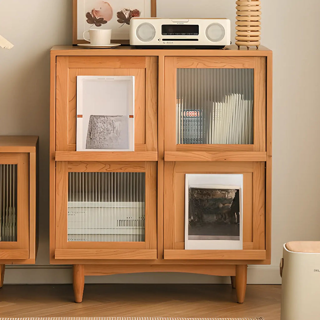 Standard Wooden Book Cabinet for Home, Natural Finish