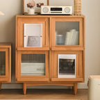 Standard Wooden Book Cabinet for Home, Natural Finish
