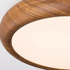 Simple LED Walnut Flush Mount Ceiling Light for Bedroom