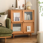Standard Wooden Book Cabinet for Home, Natural Finish