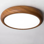 Simple LED Walnut Flush Mount Ceiling Light for Bedroom