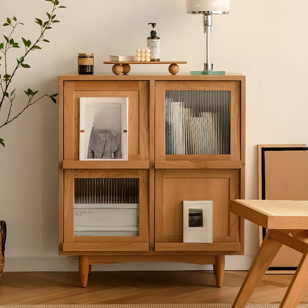 Standard Wooden Book Cabinet for Home, Natural Finish