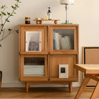 Standard Wooden Book Cabinet for Home, Natural Finish