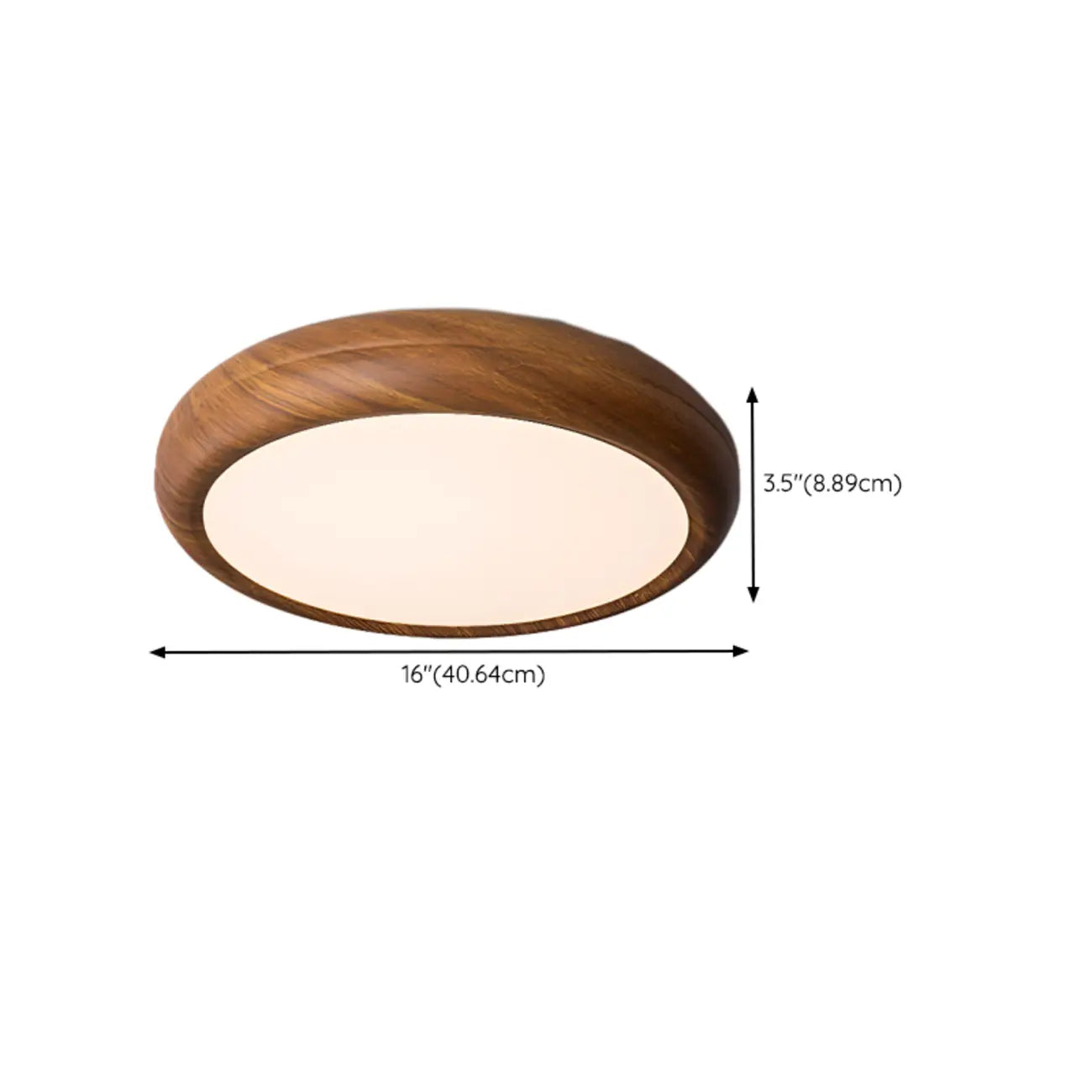 Simple LED Walnut Flush Mount Ceiling Light for Bedroom