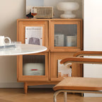 Standard Wooden Book Cabinet for Home, Natural Finish