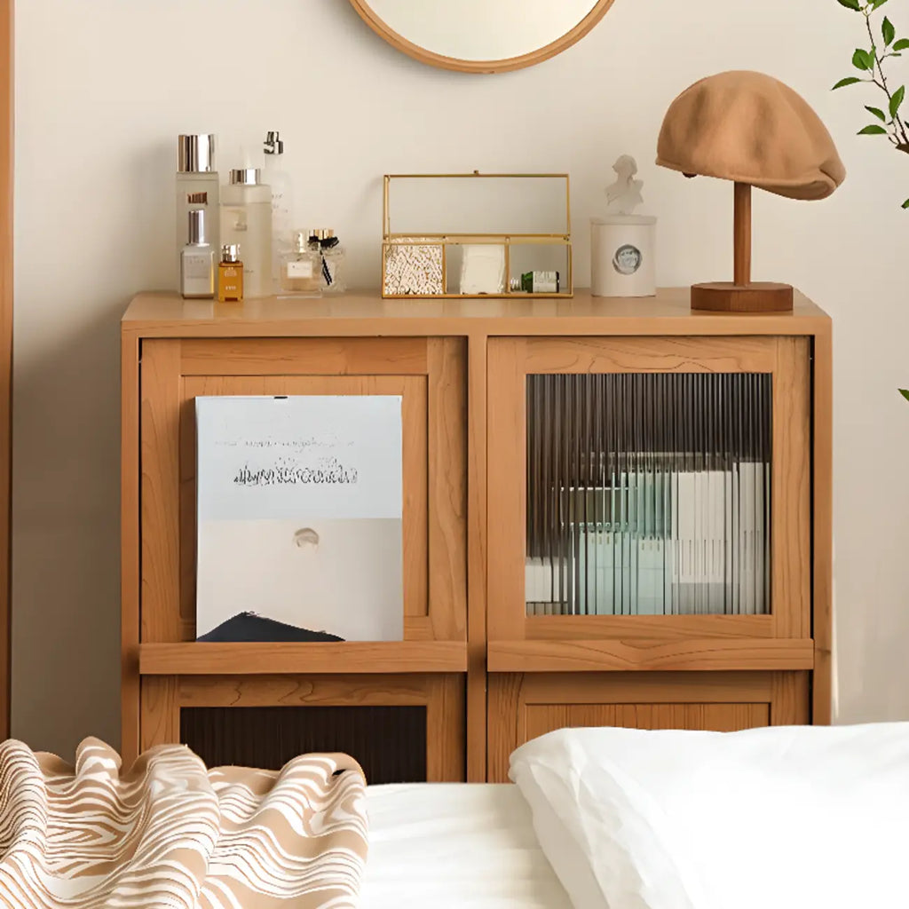 Standard Wooden Book Cabinet for Home, Natural Finish