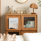 Standard Wooden Book Cabinet for Home, Natural Finish