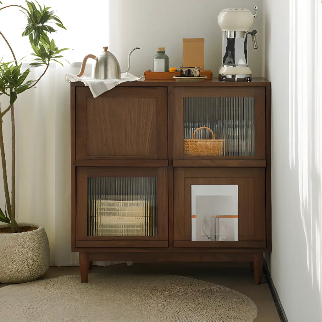 Standard Wooden Book Cabinet for Home, Natural Finish