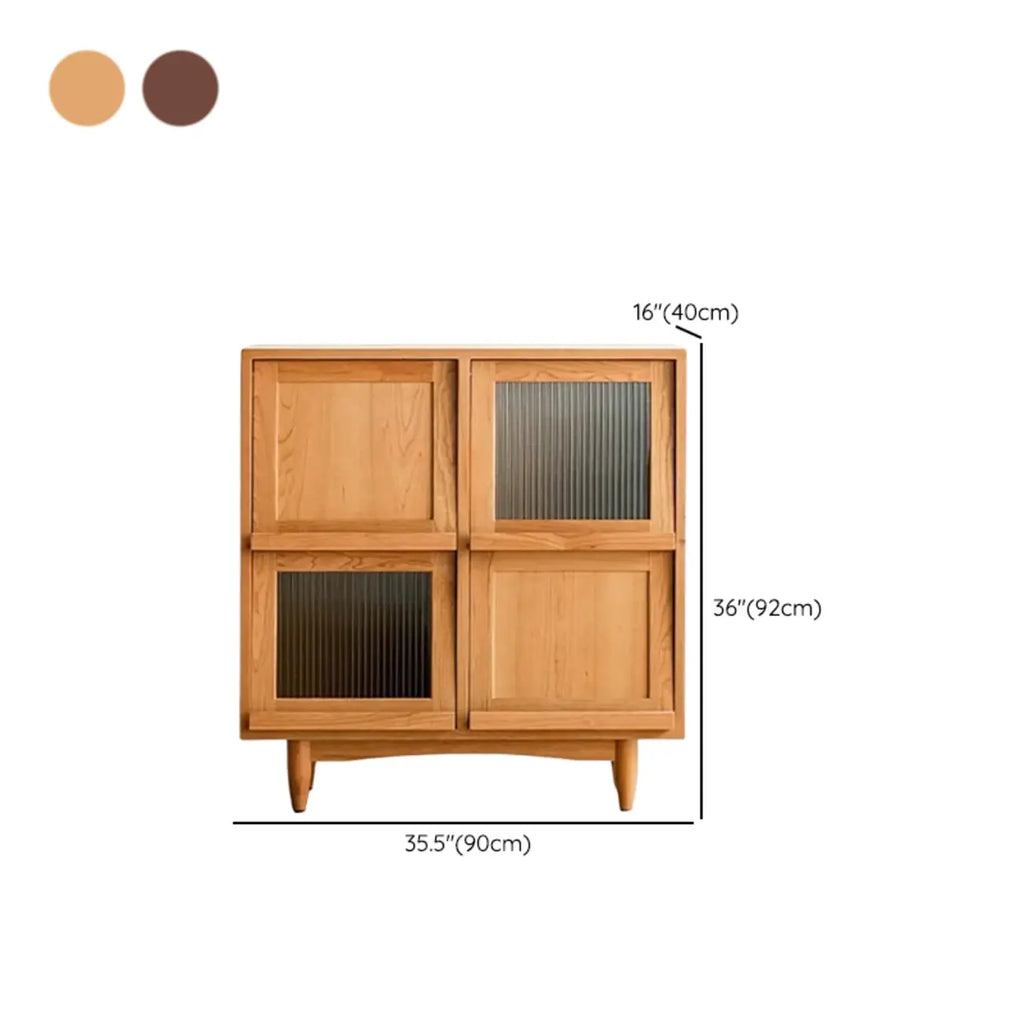 Standard Wooden Book Cabinet for Home, Natural Finish