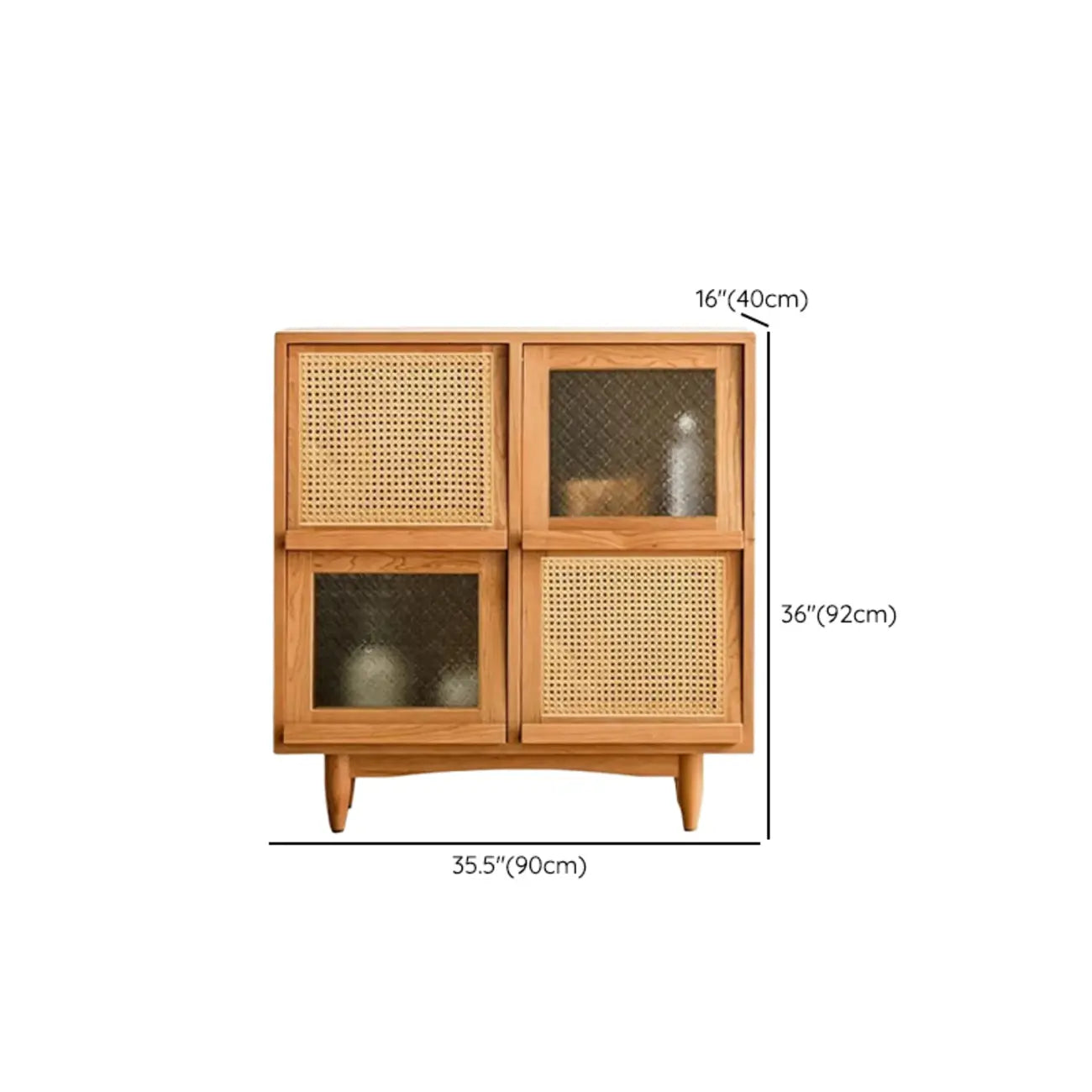 Standard Wooden Book Cabinet for Home, Natural Finish