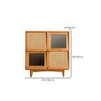 Standard Wooden Book Cabinet for Home, Natural Finish